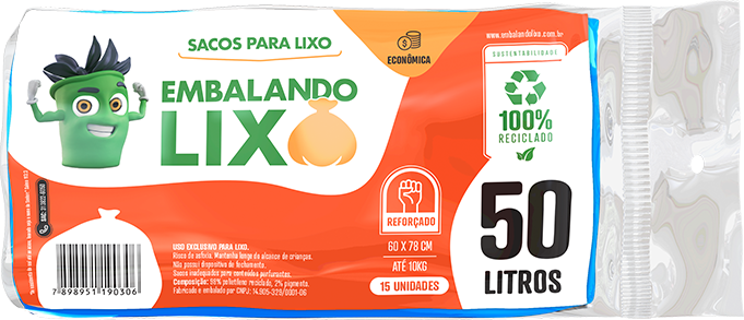 imagem de SACO DE LIXO EMBALANDO LIXO ROLO ECONOMICO 50L